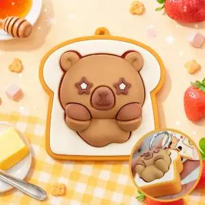 식빵바라 딸깍이 키링 키캡 카피바라 피젯토이 열쇠고리 클릭커 선물