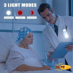 강력한 마그네틱 클립 및 키체인 포함 핸즈프리 LED 손전등 간호 걷기 달리기 비상 상황 시 안전 야간 조명