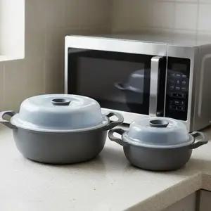 전자 레인지 용기 전용 스팀 조리 전자 레인지 찜기 음식 식기세척기 플라스틱 밀프랩 요리 중형 핸들 주방