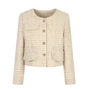 [JJ지고트]클래식 트위드 라운드 재킷 GP4N0JK471_DG