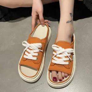 A에디션 여성 통굽 키높이 앞뒤 오픈 편안한 뮬 스니커즈