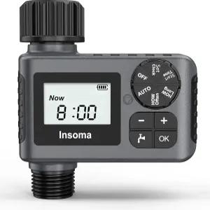 인소마 야외 정원 호스 수도꼭지 타이머 빗물 지연/수동/자동 드립 관개 및 잔디 급수 시스템을 갖춘