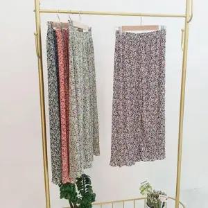 8부 플라워 플리츠 쿨팬츠 꽃무늬 촌캉스 주름바지