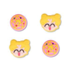 퍼펙트사이트 스위치 엄지 그립, 닌텐도 라이트 / OLED 엄지스틱 커버용 귀여운 4개의 PCS 조이스틱 캡, NS 조이콘용 아날로그 스틱 버튼 커버 - Yellow+Pink