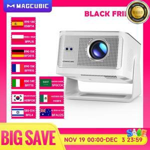 Magcubic 오토 포커스 안드로이드14 4K 프로젝터 900ANSI 8K 네이티브 1080P HY350Max 와이파이6 BT5.4 16G