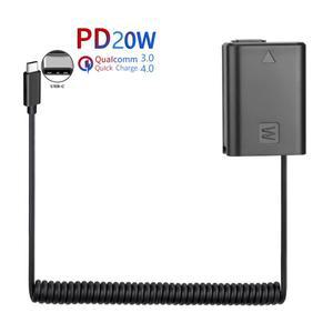 PD USB-C AC-PW20 NP-FW50 더미 배터리 전원 어댑터 소니 ZV-E10 A7M2 A7II A7R A6000