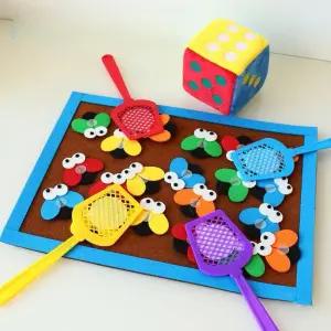 치매예방 교구 파리채 찍찍이 색상 숫자 노인 활동 놀이