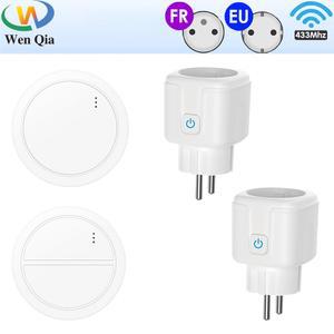 무선 리모컨 소켓 스위치 50미터 원격 16A 전기 EU 제어 플러그 콘센트 220V