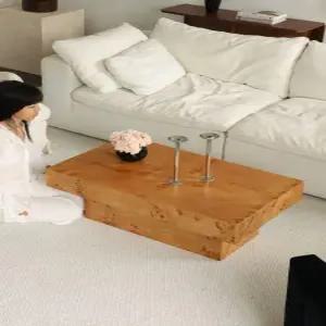 원형 수납 겸 탁자 벌우드 소파테이블 침실용 협탁 거실