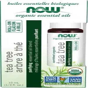 NOW 식품 에센셜 오일 티트리 롤온 인증 퓨리파이징 블렌드 스팀 증류 국소 아로마테라피 10mL