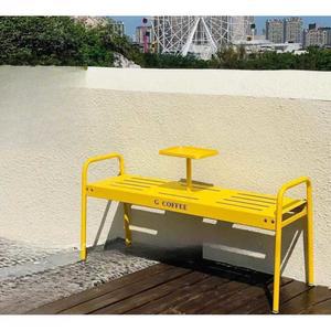 인스타풍 플로어 벤치 인더스트리얼 스테인리스 의자 밀크티 카페 라운지