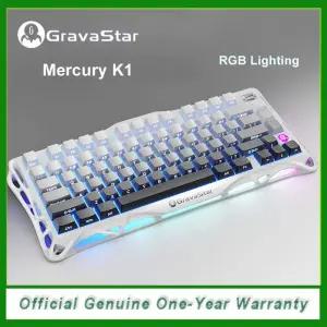 GravaStar Mercury K1 75 무선 기계식 게이밍 키보드 알루미늄 합금 외골격 디자인 RGB 백라이트 핫스왑