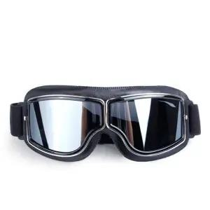 오토바이 파일럿 고글 바이크 헬멧 골드 라이더 안경 투명 프레임 라이딩