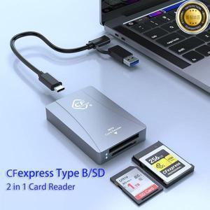 CFexpress B 타입 SD 카드 리더기 USB 3.1 2 세대 10Gbps 알루미늄 메모리 어댑터 썬더볼트 3 포트 호환