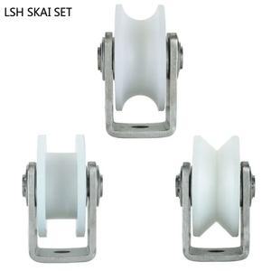 스테인리스 스틸 베어링 나일론 타입 가구 도르래 풀리 샤워 하드웨어 롤러 슬라이딩 트랙 문짝 트로프