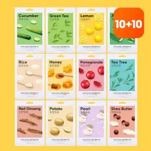 [10+10][미샤] 에어리 밀착 시트 마스크팩 12종 택1 (정가 20,000원)