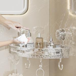 구멍 없는 골판지 흡착식 코너 욕실 수납 선반 화장실 삼각대 세면대 수건 용품 벽걸이