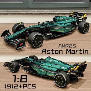 MK6022 1912PCS 1:8 뉴 테크닉 마틴 아람코 AMR25 빌딩 블록 MOC F1 자동차 DIY 조립 모델 세트 장난감 소