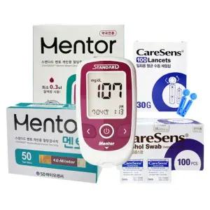 SD스탠다드 멘토 혈당측정기+시험지50매+솜100+침100