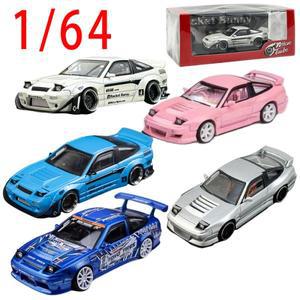 마이크로 터보 자동차 1/64 닛산 180SX 스피릿 유체 로켓 버니 스포츠카 모델 합금 TPYE X 장난감 소년 용