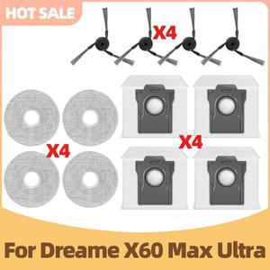 Dreame X60 Max Ultra Complete 호환 진공청소기 부품 사이드 브러시 먼지봉투 물 천 교체용 액세서리