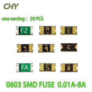 0603 고속 퓨즈 63V 32V FS0.25A 0.375A 1A 1.25A 2A 3A 4A 5A 6A 7A 8A