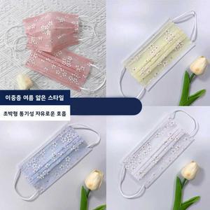 성인용 마스크 여름용 얇은 2024  하이테크 메쉬 벚꽃 2중  일회용 모델