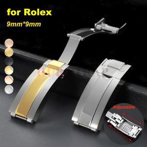 롤렉스 데이토나 서브마리너 GMT 요트마스터용 9x9mm 스테인리스 스틸 글라이드 클래스프 시계줄 스트랩 미