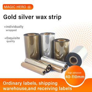 금색 은색 열전사 리본 라벨용 산업 상업용 40-110mm 300m 왁스 바코드 프린터