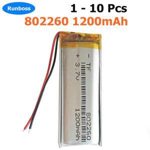 1-10개 802260 MP3 MP4 GPS DVD 비디오 게임 패드 네비게이터 전자 책 태블릿 PC 노트북 용 3.7V 1200mAh