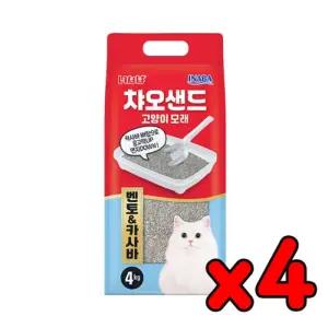 이나바 챠오샌드 벤토카사바 4kg고양이화장실 변기모래 캣화장실 응고형 냥이 용모래 소변 반려묘 모래