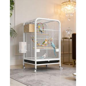 새장 대형 앵무새 놀이터 화이트 x 케 37 5 곡선사각튜브빌라새장 기본패키지1 새집 79cm 49