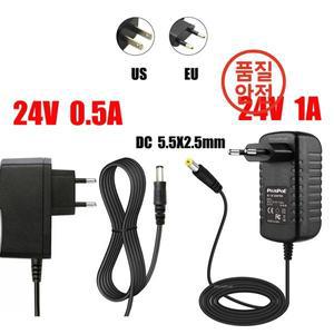 범용 전원 어댑터 AC110-240V DC 24V 0.5A 1A 공급 충전기 LED 스트립 조명 CCTV 카메라용 EU 미국