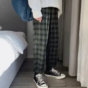 슬랙스 학생바지 체크 일자통바지 INSUM17 롤업팬츠