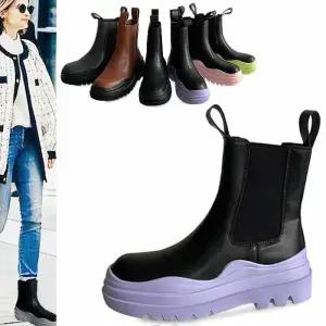 [카미엣뮤즈]칼라 아웃솔 키높이 첼시부츠_KM21w107