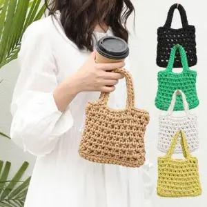 [패션] 여성 데일리 작은 가방 쁘띠백 미니 니트백 손가방