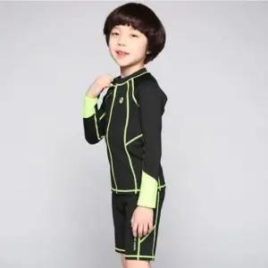 남아레쉬가드 쿠기 남아 수영복 키즈 래쉬가드 팬츠 블랙 세트 2p