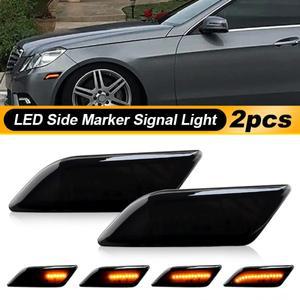 프론트 앰버 LED 펜더 사이드 마커 조명 벤츠 호환 W204 C 클래스 2012 C250 C300 C63 AMG 베이스 세단