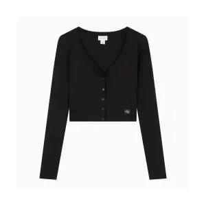 CALVIN KLEIN JEANS 여성 우븐라벨 베이비립 가디건 47C204G UB1 47C204GUB1 135480