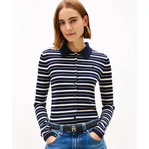 TOMMY HILFIGER 울 블렌드 스트라이프 폴로 가디건 (T22G0KCD042WT10A6) T22G0KCD042WT10A6 136838