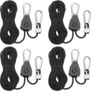 uxcell 4쌍 1/8인치 조절 가능한 로프 걸이 16.4피트 5미터 헤비 듀티 래칫 스트랩과 클립 식물 가볍고