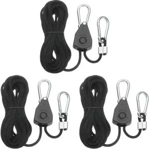uxcell 3쌍 1/8인치 조절 가능한 로프 걸이 16.4피트 5미터 헤비 듀티 래칫 스트랩과 클립 식물 가볍고