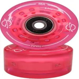 라이트업 롤러 스케이트 휠 베어링이 있는 듀얼 컬러 LED 8종 세트 58mm x 실내/외 비너스 로즈