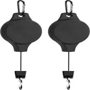 타운어스 2팩 식물 후크 풀리 접이식 걸이 조절 가능 야외 정원 꽃바구니 냄비 및 새 모이통용 블랙