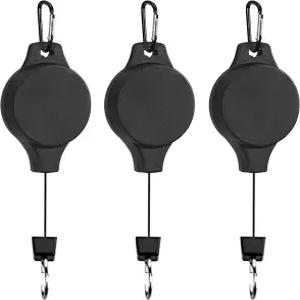 Weahre 3팩 식물 후크 풀리 접이식 걸이 조절 가능 야외 정원 꽃바구니 냄비 및 새 모이통용 블랙