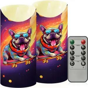 원격 타이머가 있는 스케이트보드 불꽃 없는 양초 LED 깜박임 배터리로 작동하는 전동 필러 티 라이트