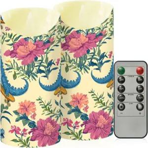 알라자 크로커다일 스케이트보드 여름 불 없는 양초 리모컨 LED 깜빡임 배터리 작동식 전기 기둥 차 조명