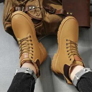 방한 겨울 워커 털안감 남성 키높이 캐주얼 보온 신발 TJs6+1AJZ
