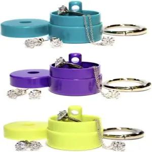 라이온 래치 여행용 주얼리 박스 케이스 상어 탱크의 반지 홀더 - 열쇠고리가 있는 여성용 작은 정리함