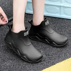 공용디자인 2색상 웨이브라인 숏부츠윈터레인부츠 캐주얼 RAIN49 uzH8+9LJY